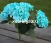 Ramo de flores de hortênsia de seda 7 peças de cabeça 50cm1968 polegadas Artificial Teal cor azul Continental Grande hortênsia para casa Show3396096