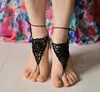 1 par ou 2 PCS sandálias footless casamento sapatos de praia yoga sandália nu crochet pé jóias pés dama acessório tanga pé