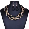 Fashion Exaggerated Crude Preparation of Metal Chain Necklace retro big earrings sets of chain
