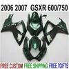 스즈키 GSXR600 용 최저 가격 페어링 키트 GSXR750 06 07 K6 밝은 녹색 검은 페어링 세트 GSX-R 600 750 2006 2007 V29F