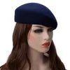 Unisex kvinnor män 100 ull filt lutning kyrkklänning fascinator basker hatt pillbox cocktail part a4686262207