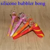 Narguilés en gros Mini marteau barboteur Silicone Bongs cendrier en ligne percolateur verre huile plate-forme silicone main crâne bong