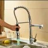 Wholesale And Retail Luxury Chrome Brass Kitchen Faucet LED Spout Swivel Sprayer Vessel Sink Mixer Tap Single Handle