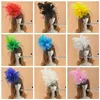 Abartılı Gelin Şapkalar Büyük Tüy Çiçek Saç Düğün Için Fascinators Veils Düğün Gelin Birdcage Peçe Fascinators Kısa Saç