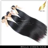 10 "-24" Högkvalitativ 100% brasilianska Virgin Hair Extensions Naturligt hår Weft 3pcs / mycket rakt hår vävar dubbla väft bellahair