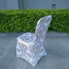 Wedding Chair Cover European Gold Stamp Chair Slipcover Special Gold/Silver Stamp High-End Elastic Wedding Chair Covers