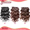 Greatemy # 1 # 2 # 4 Brazilian Body Wave Clip In Hair Extension Remy Hair Weaves 20-24Inch Top Quality Clip Human Hair Extensions 120g / Set