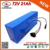 PVC Case Big Power 2160W Electric Bike Battery Pack 72V 21Ah Lithium Li Ion E-Bike Battery with 30A BMS 2A Charger Samsung Cell