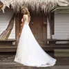 レースのウェディングドレス新ホットVネックノースリーブAラインビーチデザインVestidos de Novia Bridal Gowns Country