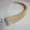 Wholesale --5A 16"- 24"1g/s 100g/pack 60# platinum blonde Brazilian Remy Human Loop Hair Micro Ring Hair Extensions dhl free shpping