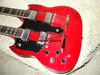 Left Handed guitars Custom Shop Red Double Neck Electric Guitar wholesale guitars from china free shipping