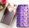 18PCS Rose Soaps Flower Packed Wedding Supplies Gifts Event Party Goods Favor Toilet soap Scented bathroom accessories SR005