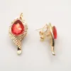 Art und Weise 18K gelbes Gold füllte Rot Saphir Granat Halskette Ohrring-Armband-Ring-Frauen-Kostüm-Schmuck Sets Hochzeit Zubehör 709