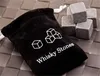 Whisky stones with velvet bag whiskey wine rocks ,Soapstone Beverage Chillers Christmas Valentine's Father's Day gift