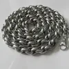 Yeni Orta Doğu tarzı gümüş saf 316l paslanmaz çelik gümüş bükülme oval halat zincir bağlantı kolye erkek mücevherler 9mm 20 '-28' '