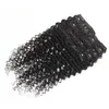 8pcs/lot 120g Brazilian Vrgin Deep Curly Clip In Human Hair Extensions #1B 16"-24" Remy Human Hair Clip In Hair Pieces