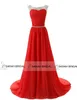 Real Image Chiffon Crystal Formele Avond Prom Jurken Kralen Roze Mint Rood Zwart Lange Bruidsmeisje Bruids Party Toga's In Stock Plus Size