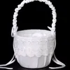 Lace Pretty Girl Boy Flower Basket For Wedding Handmade Wedding Ceremony Party Favors Supplies Ribbon Girl039s Golwer Baskets4675061