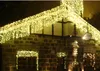488 LED-gardinljus 10m * 1,5m 110- 220V Jul Xmas Utomhus String Fairy Lights Bröllopsfest dekorationslampor AU EU US UK-kontakt