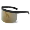 Vintage Extra Oversize Shield Visor Sunglasses Kobiety płaskie top maska ​​lustrzane odcienie mężczyźni WindProof okulary UV400 Y2491792757