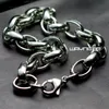 MENS Silver tone Stainless steelm FINISH Ring LINK Bracelet B184