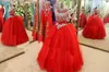 2019 Globo de ouro Girl Girl Pageant Dresses Sleeve Belves Crystals Crystals Dresses Drenses Night for Girls Tulle Little Girls Red Flower G9066440