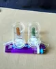 Envío gratis nuevo Mini cachimba de vidrio coloreada / bong de vidrio, accesorios de regalo (olla de vidrio + estribo + paja), color rand