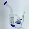 Återvinningsglas Bong Hookahs Honeycomb Perc Glas Vattenrör Två Funktion DAB Rig Rig Rig 14mm Male Joint