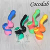 Creative Design Silicone Tabac Fumer Tuyaux Mini Eau Narguilé Bong Multi Couleurs Portable Shisha HandPipes DHL