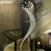 Grote spiraalvormige kristallen plafondlamp grote luxe kroonluchters huisverlichting lustres de cristal armatuur Villa kristallen lamp voor trap, hal, lobby