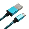 Nylon Fabric Braid USB-kablar för typ C koppar vävda synkroniseringsdata MIRCO USB-kabel för Samsung Universal mobiltelefoner med OPP-väska