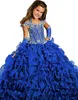 Ritzee Meninas 6679 Comprimento Contas Halter meninas Pageant Vestidos pouca bola menina vestido Big Crianças completa Cap Sleeve Custom Made Meninas Partido Vestidos