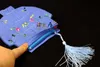 Vintage Chinese clothes Embroidered Linen Jewelry Pouches Party Favors Tassel Zipper Gift Packaging Bags Coin Purses 100pcs/lot mix color