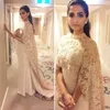 2018 New Sonam Kapoor Dresses Evening Wear With Long Wrap Appliques Elegant Arabic Paolo Sebastian Prom Party Celebrity Gowns Vestidos