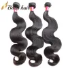 Bellahair Indian Virgin Human Hair Weave Body Wave Top Stängning med bunthårförlängningar Dubbel inslag 4st.