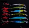 4 # yüksek karbonlu çelik kanca ile tüy 11 cm 14g perakende kutusu ile 6 renkler Plastik wobbler swimbaits balıkçılık lure