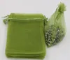 Vendita calda! Borsette da regalo per gioielli in organza verde militare per bomboniere, perline, gioielli 7x9cm 9x11cm 13 x 18 cm ecc. (365)