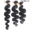 Bundle di capelli vergini malesi con pizzo frontale non trasformati capelli umani onda del corpo tesse con orecchio all'orecchio chiusura in pizzo 4 pezzi colore naturale