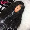 Brasiliansk djupvåg 100% mänsklig Virgin Hair Natural Svart Färg Full Lace Paryks Glödlösa För Black Women Lace Front Paryker med Baby Hair