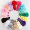 50 pcs bebé Headwear acessórios cabeça cabelo da flor de 4 polegadas Chiffon flor com suaves headbands crochê elásticos de cabelo elástico banda GZ7409