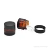 Mini Bruin Amber Glas Crème Jar met Black Deksel Cosmetische Jar Verpakking Sample Injectieflacon Klein Parfum Flessen Reizen