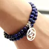 Ny design grossist 6mm lapis lazuli stenpärlor smycken uppsättningar av om chakara yoga bästa armband