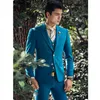 Lake Blue Men Wedding Suits Best Man Pak Groom Tuxedos Prom Past 3 stuk