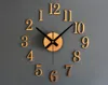 Reversed clock back metallic true 3D stereo diy DIY wall clock creative fashion watches bell reversal