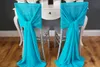 Novo Arrvail! 40 pcs Turquesa Cadeira Caixilhos para o Evento Do Casamento Decoração Do Partido Cadeira Sash Ideias De Casamento Chiffon