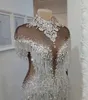 Yousef aljasmi Labourjoisie gaine chérie cristaux glands col haut manches courtes gianninaazar Kylie Jenner Zuhair murad robe de soirée