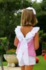 2pcs toddler barnkläder baby flicka kläder 2018 sommar ärmlös plaid skjorta ruffles back bow toppar + shorts byxor barn kläder set