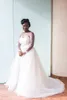 Robes Robes de mariée de style Afrique du Sud 2016 Couce transparent illusiong dentelle de dentelle à manches longues