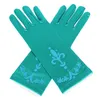 Kostüm Prinzessin Kinder Handschuhe für Mädchen Party Handschuhe lange Satin Cosplay verkleiden sich Zubehör Kinder lange blaue Handschuhe