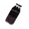 Elibess varumärke 8a 100 mänskligt hår 80g bunt silkes rak våg med dubbel inslag naturlig färg 5 st mycket gratis DHL